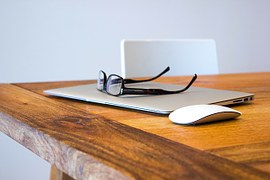 glasses and laptop