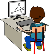boy using computer